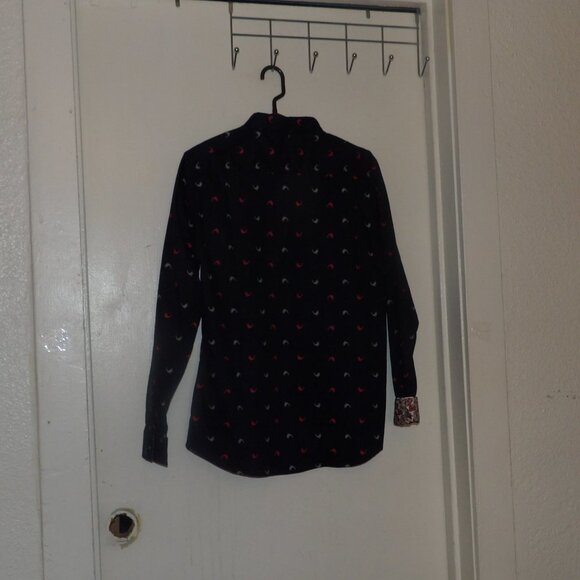 NWT Project Red " Whales" Coordinating Cuffs Men's Button Down Shirt Sz L - Picture 9 of 9